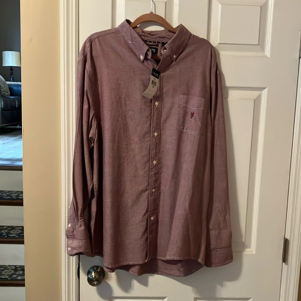 Chap’s Men's Classic Button-Down Shirt - Mauve